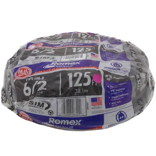 Southwire 28894402 6-2 Black Romex SIMpull Type NM-B Cable w Ground 125'