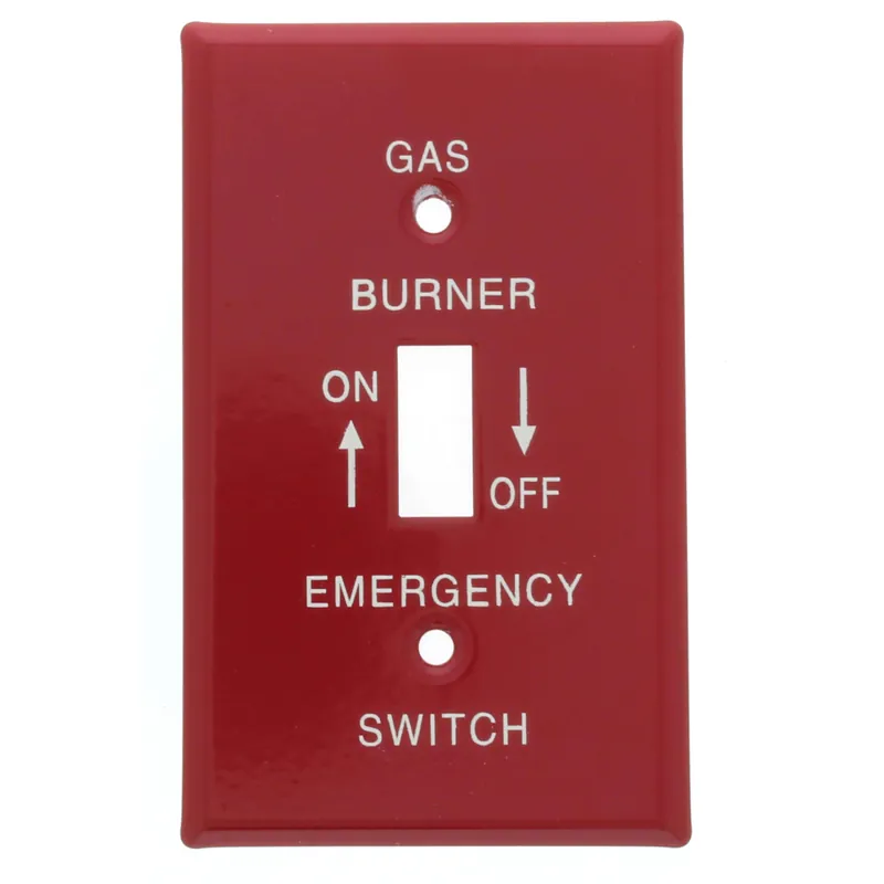 DiversiTech PI394 Red Emergency Gas Burner Cover Plate w/ white text (4-1/2 x 2-11/32) Replacement MPN
