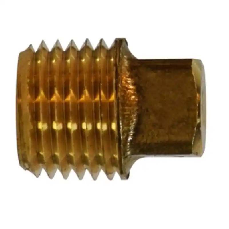 MIDLAND METAL MFG 28084LF PLUG 1/8 BRS SOLID SQ HEAD 1200# THRD