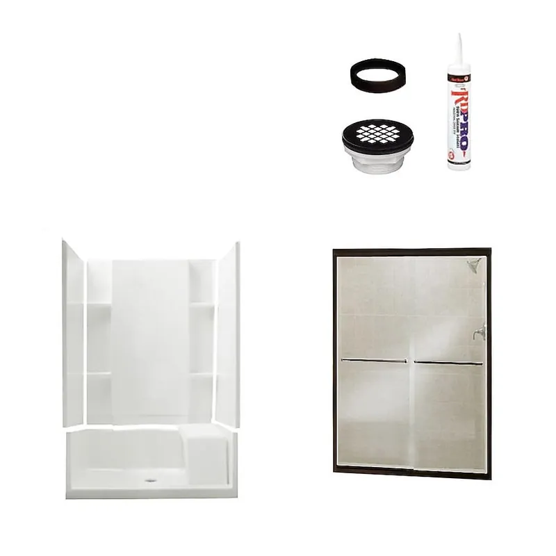 MULTI VENDOR KIT PARENTS 7228-5475DRC SHOWER KIT 7228-5475DRC WHT SHWR/ ORB DRAIN/DOOR
