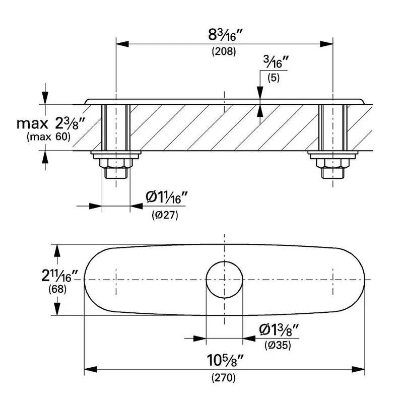LIXIL 07552SD0 Escutcheon 07552SDO SS For Kitchen Sink FCT