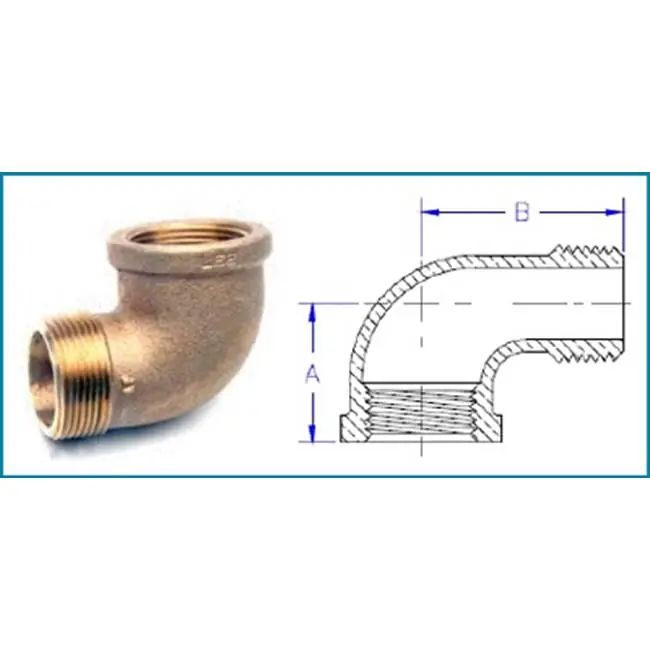 Matco Norca DB-ST9007LF St Ell 1-1/2 Brass 125# Thrd 60-254-0295LF Lead Free
