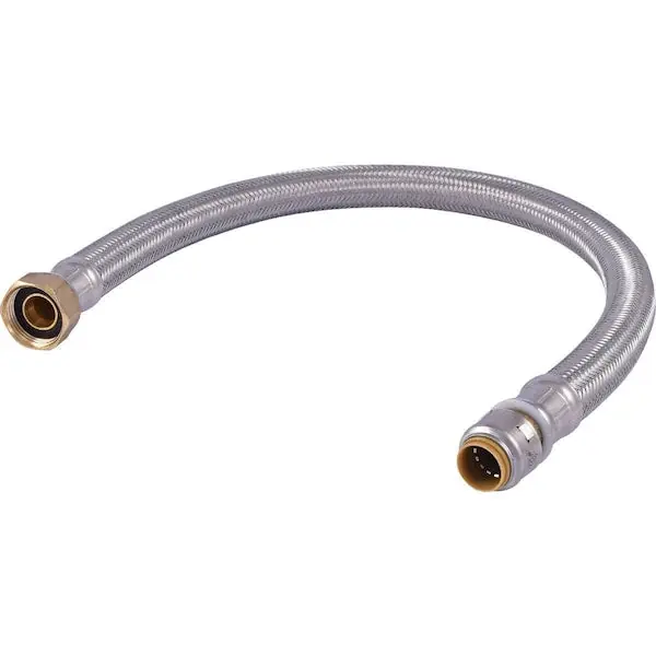 SharkBite UR3068FX24 Max Brass Push Braided Water Heater Connector