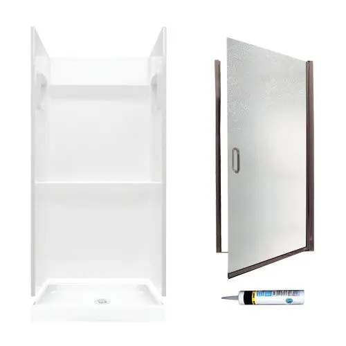 Multi Vendor Kit Parents SVP3232010-M28570BR Shower Kit Bronze/Rain Glass