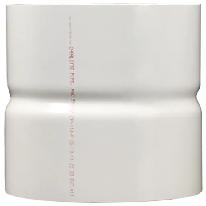 Charlotte Pipe PVC001151600 Plastic Pipe Adapter Coupling, PVC, 8 inch x 8 inch, Hub x Hub, Schedule 40