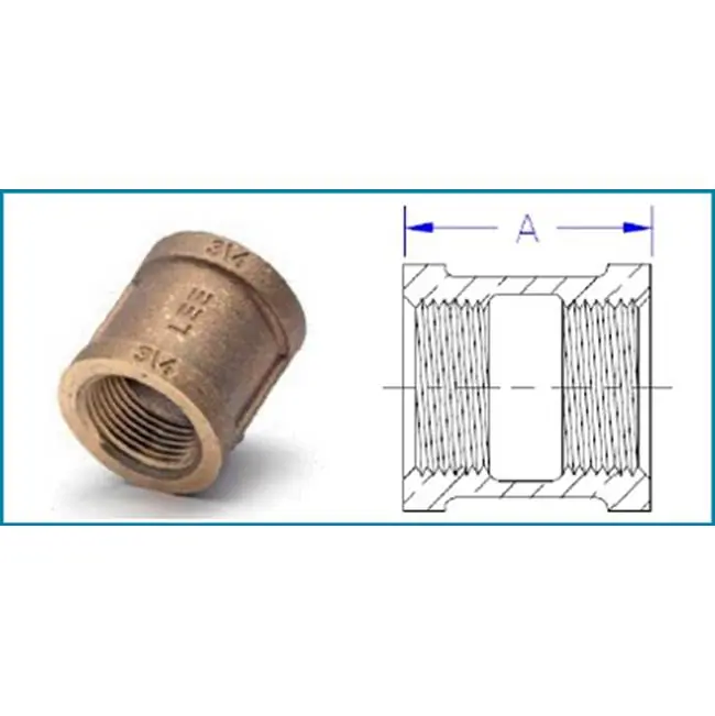 MATCO NORCA INC DB-CP04LF COUPLING 3/4 BRS 125# THRD 60-165-0100LF LEAD FREE