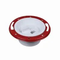 Oatey 43533 Level Fit Closet Flange with Test Cap 3 inch or 4 inch PVC Long Pattern Closet Flange