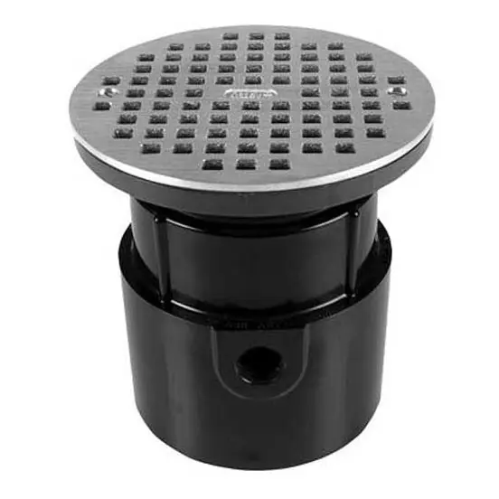 Oatey 72119 Drain 4 PVC Body GP Hub End 72119 with 6 SS Round Grate