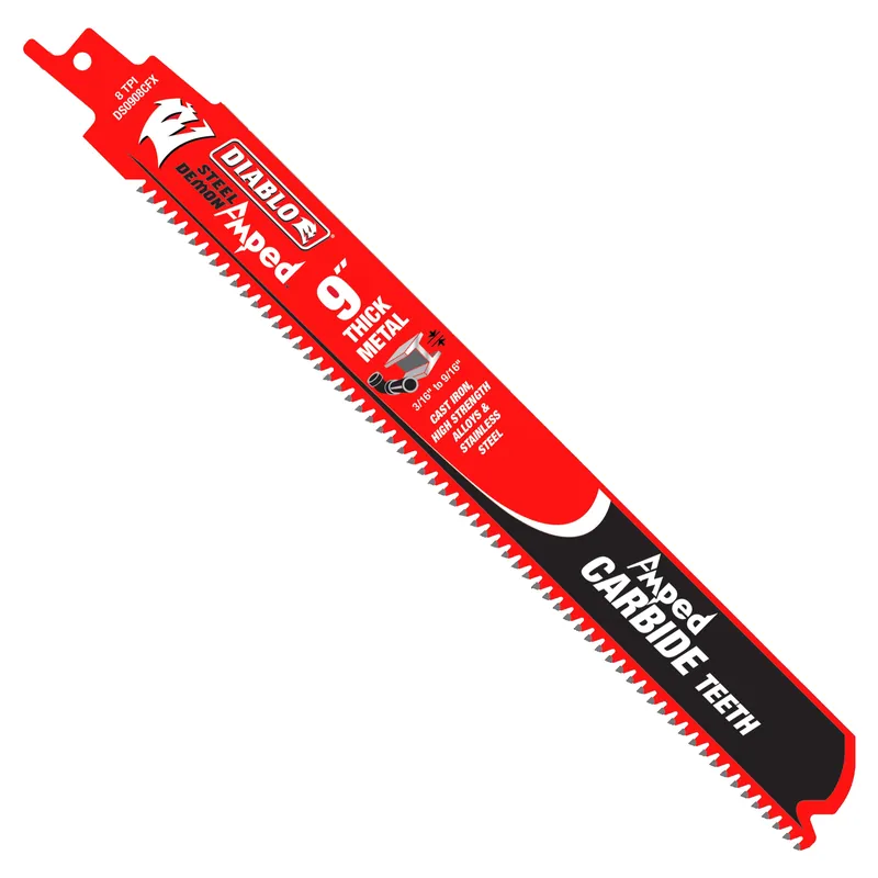 FREUD TOOLS/DIABLO TOOLS DS0908CFA3 Amped 9 in. 8TPI Carbide Tipped Reciprocating Saw Blade, Pack of 3