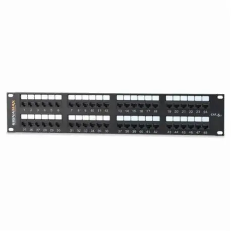 SIGNAMAX 48458MD-C6C 48-Port Category 6 MD-Series Unscreened Patch Panel 2 RMU