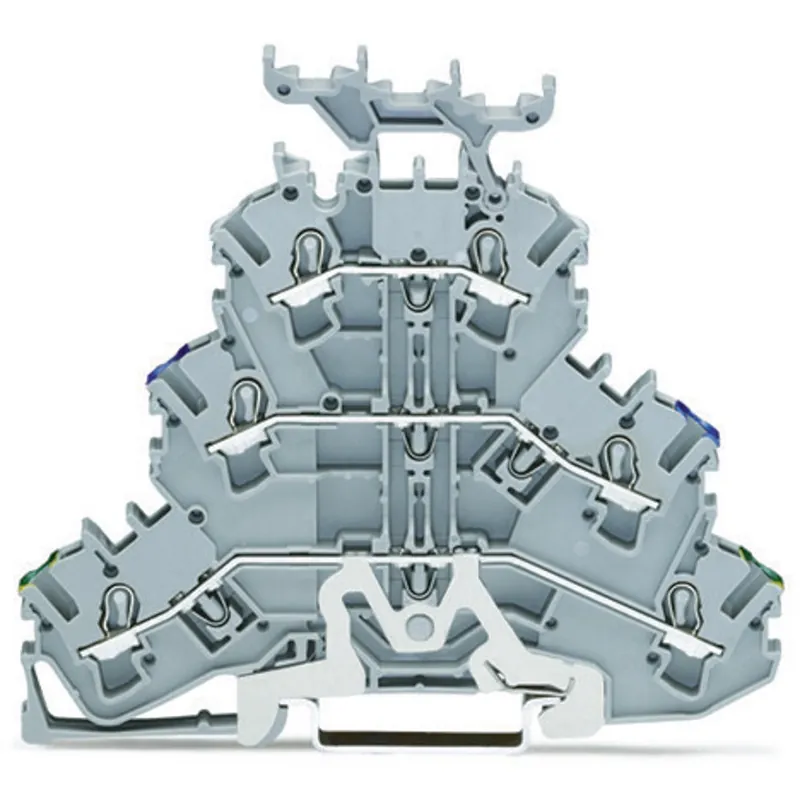 WAGO 2002-3247 Feed-through/thru Neutral-through Ground/Earthing Terminal Block With Marker Carrier Triple-deck