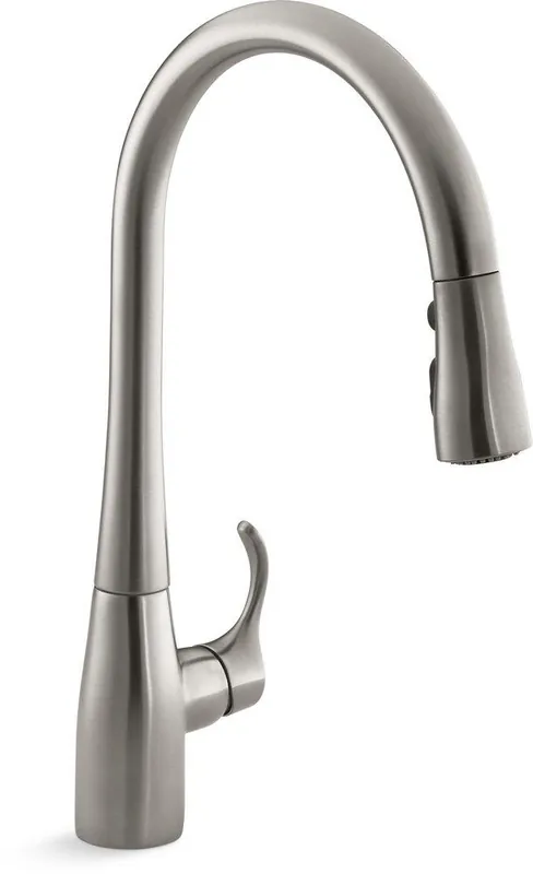 KOHLER 596-VS Simplice Single Handle Pull Down Kitchen Faucet