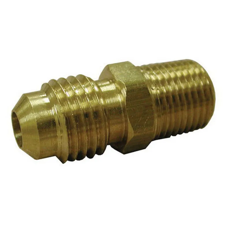 Holyoke Fittings 48-62 Brass Straight Male Adapter 3/8 x 1/8 Flare x MPT