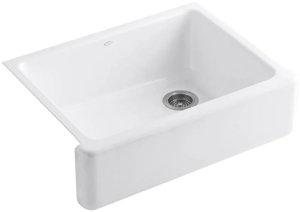 Kohler 6487-0 Whitehaven 29-11/16 x 21-9/16 in. Cast Iron Single Bowl Farmhouse Kitchen Sink with Tall Apron