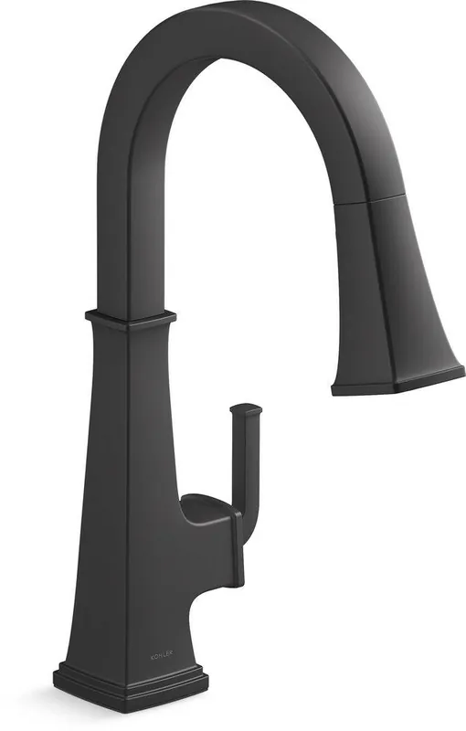 Kohler 23830-BL Riff Single Handle Pull Down Kitchen Faucet In Matte Black