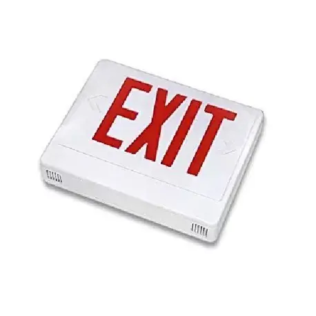 EXITRONIX VEX-U-BP-WB-WH Exitronix Edge-Lit VEX Commercial Single Face Exit Sign With Battery LED Lamp 3/3.5 W Fixture 120/277 VAC