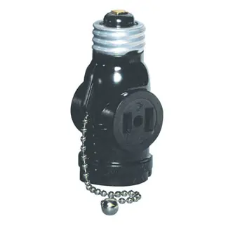 Leviton 1406 Lampholder Outlet Adapter 125 VAC 660 W 2-Pole 2-Wire