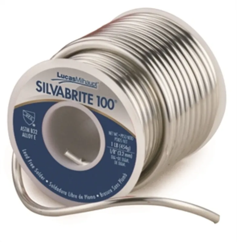 Lucas Milhaupt 56761 Solder, .125 Dia x 1 Lb Spool Wire (Silver/Tin/Copper)