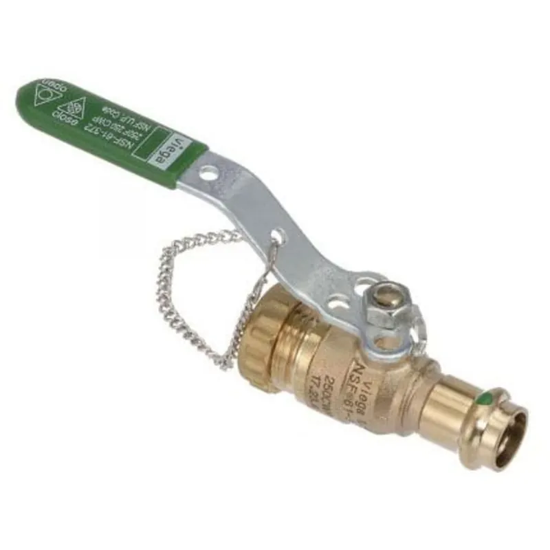 Viega 79876 3/4 x 3/4 ProPress x Garden Hose 250 PSI CWP Lead-Free 316 Stainless Steel Ball C87700 Bronze Body Full Port Lever Handle Ball Valve