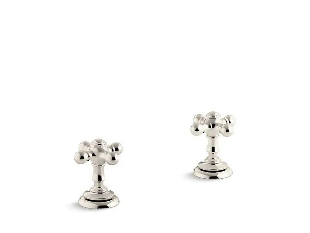 KOHLER 98068-3-SN Artifacts Bathroom Sink Cross Handle in Vibrant Polished Nickel
