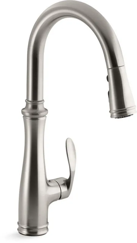 KOHLER 560-VS Bellera Single Handle Pull Down Kitchen Faucet in Vibrant Stainless