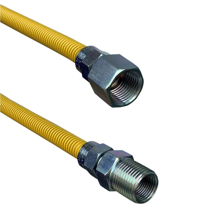 Jones Stephens G71169 1/2 X 60 In. FIPS Gas Connector With Fitting In Yellow