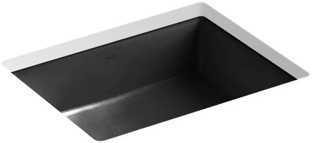 KOHLER 2882-7 Verticyl 19-13/16 x 15-5/8 in. Rectangular Undermount Bathroom Sink in Black Black