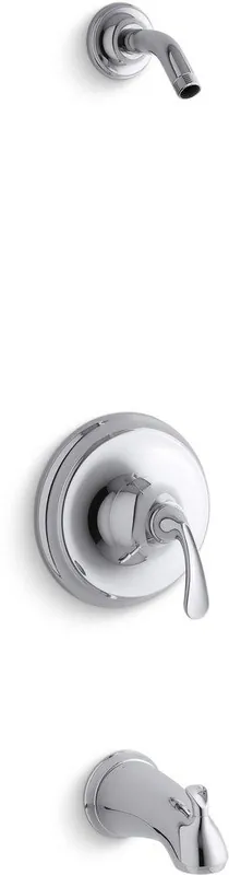 KOHLER TLS10275-4-CP Forte Single Handle Bathtub & Shower Faucet in Polished Chrome (Trim Only)