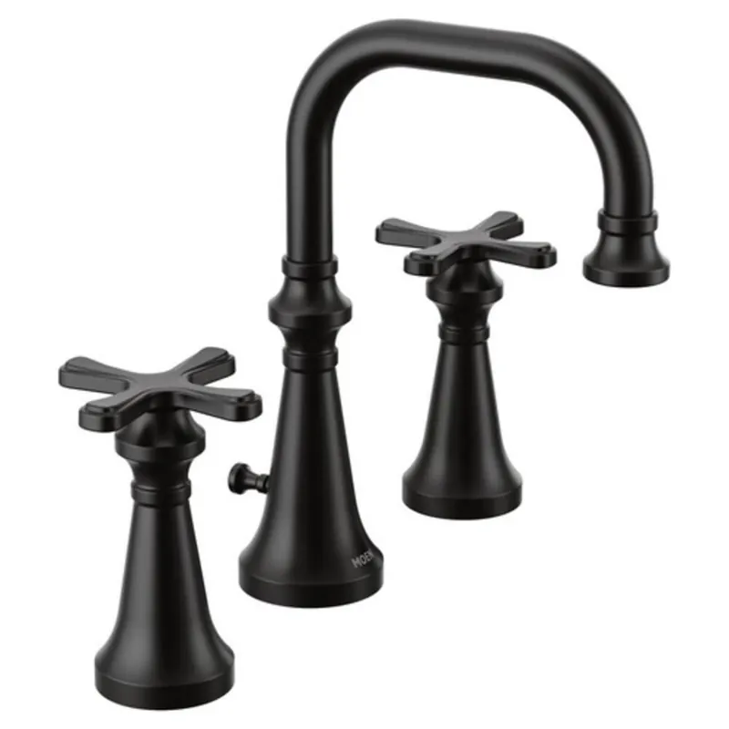 Moen TS44103BL Colinet Two Handle Widespread Bathroom Sink Faucet in Matte Black