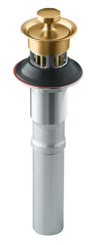 Kohler 7127-A-BV Brass Bathroom Sink Drain with Non-Removable Stopper and Overflow in Vibrant Brushed Bronze