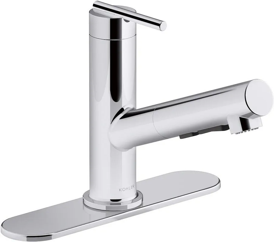 KOHLER 22976-CP Crue Single Handle Pull Out Kitchen Faucet in Polished Chrome