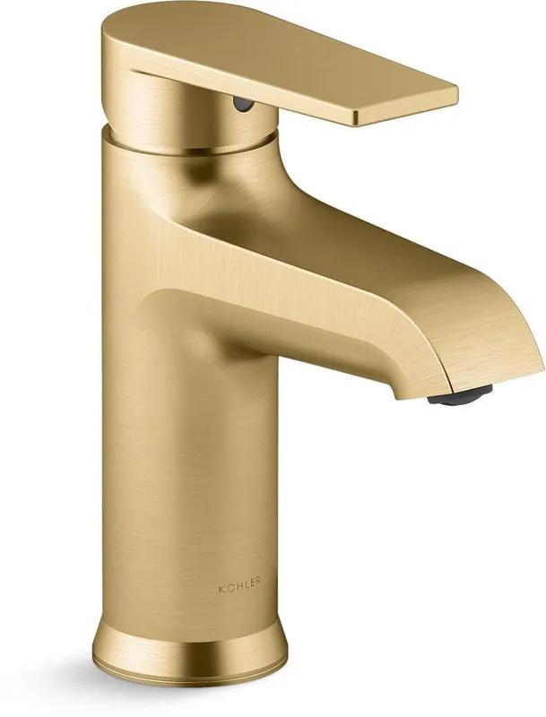 KOHLER 97060-4-2MB Hint Single Handle Monoblock Bathroom Sink Faucet in Vibrant Brushed Moderne Brass
