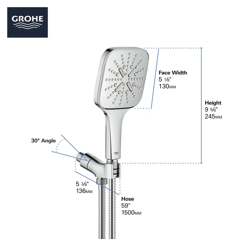 Grohe 26605EN0 Hand Shower - 3 Sprays, 1.75 gpm