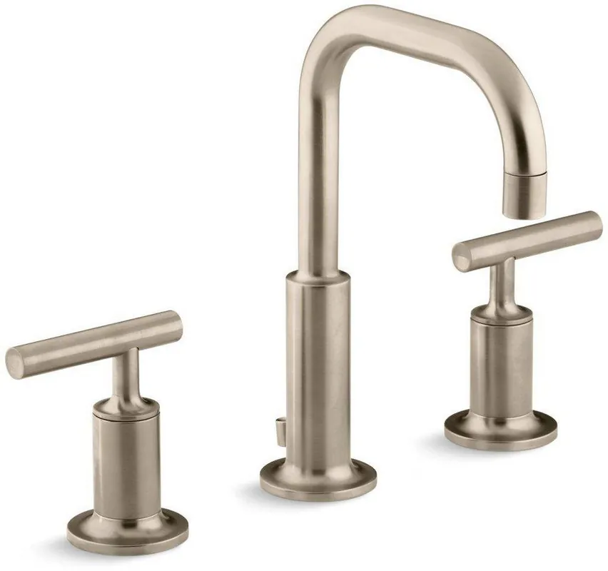 KOHLER 14406-4-BV Purist Two Handle Widespread Bathroom Sink Faucet