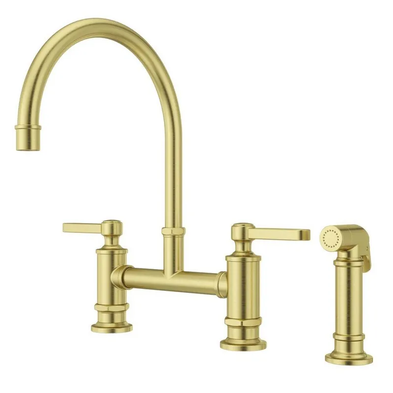 Pfister LG31-TDBG Port Haven Two Handle Bridge Kitchen Faucet with Side Spray