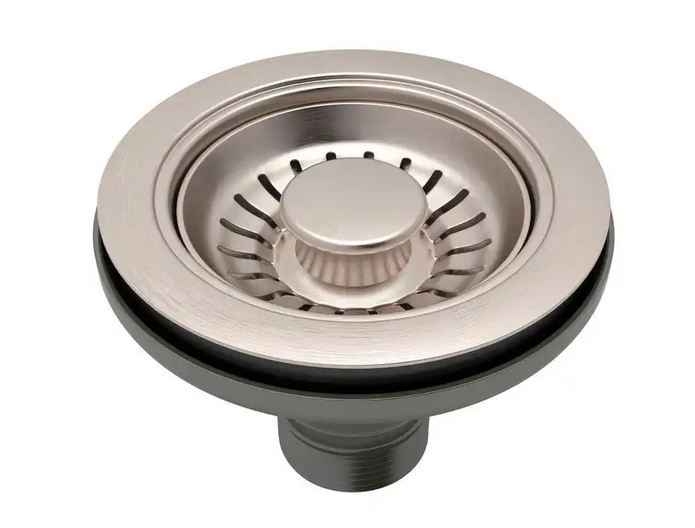 Rohl 738STN Luxury 3-1/2 in. Basket Strainer with Knob in Satin Nickel