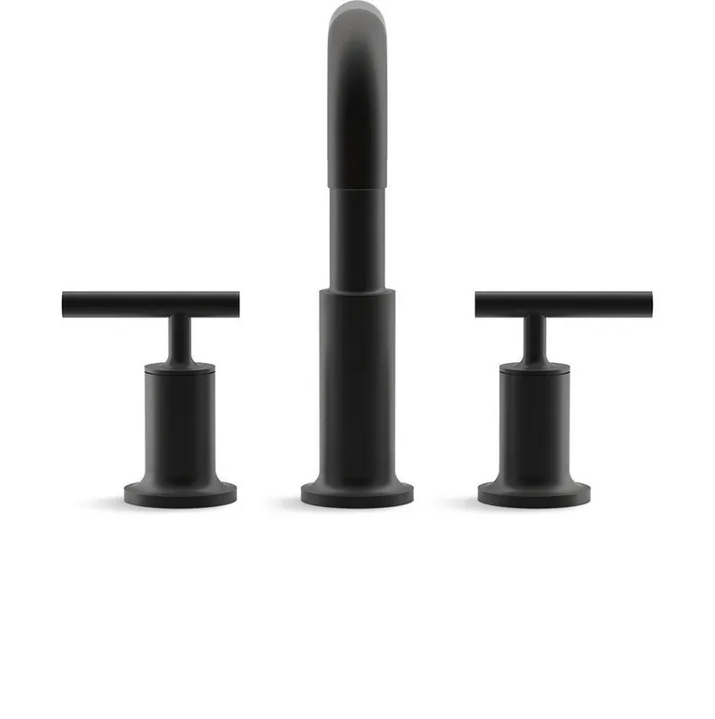 Kohler T14428-4-BL Purist Two Handle Roman Tub Faucet in Matte Black Trim Only