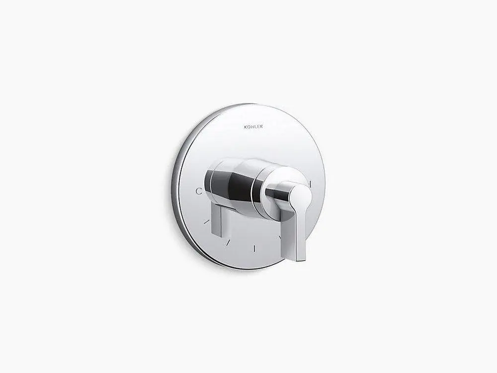 KOHLER T78027-4-CP Components Single Handle Thermostatic Valve Trim in Polished Chrome