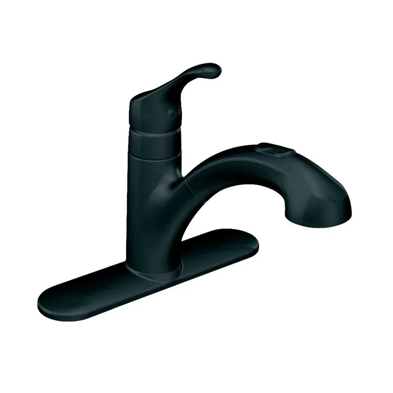 Moen CA87316BL Renzo Single Handle Pull Out Kitchen Faucet Power Matte Black