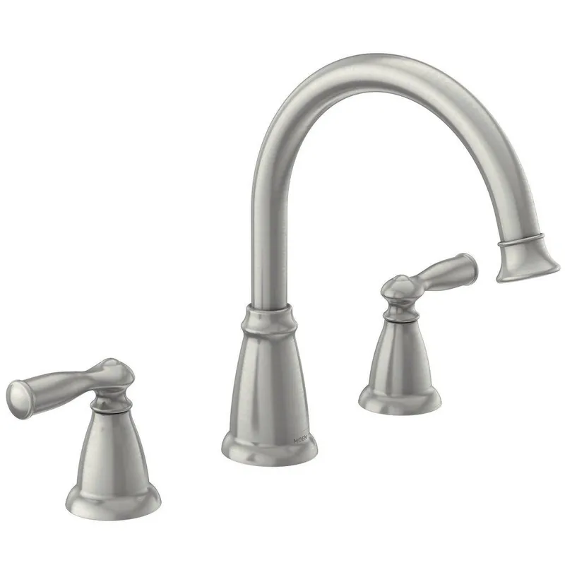 Moen 86924SRN Banbury Two Handle Roman Tub Faucet in Spot Resist Brushed Nickel (Trim Only)