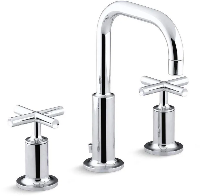 Kohler 14406-3-CP Purist Two Handle Widespread Bathroom Sink Faucet in Polished Chrome