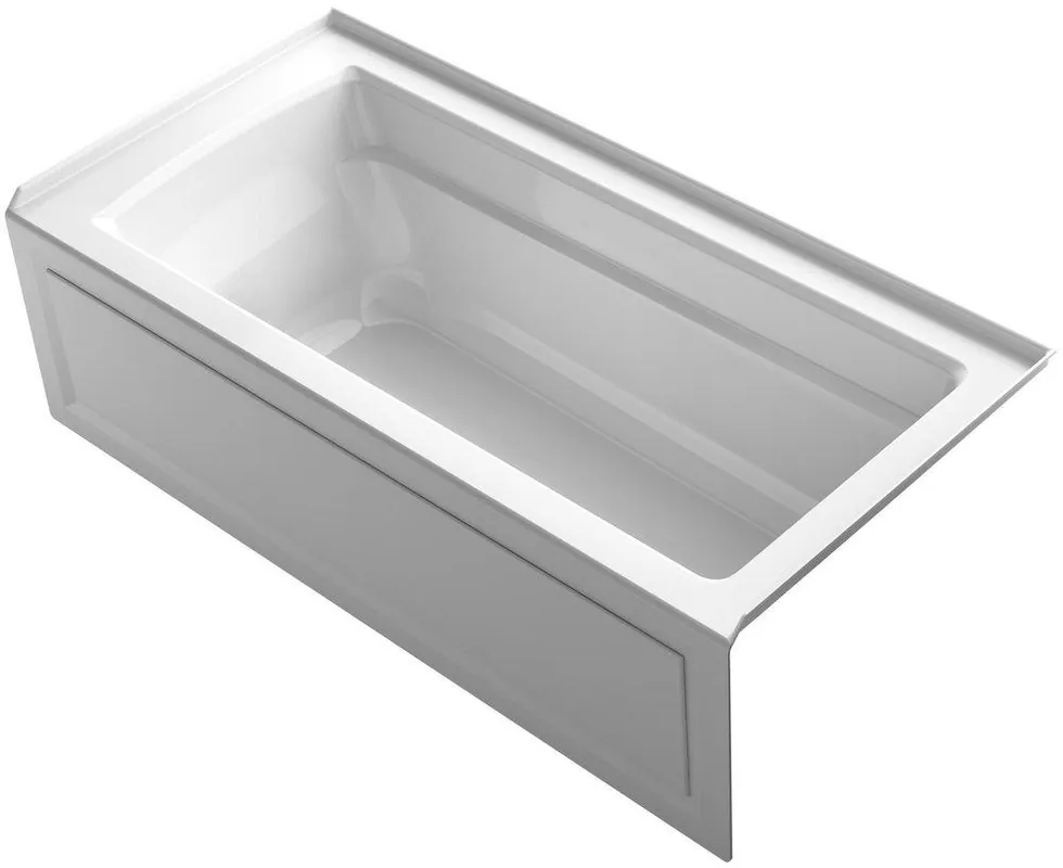KOHLER 1948-RA-0 Archer 66 in. x 32 in. Soaker Alcove Bathtub with Right Drain