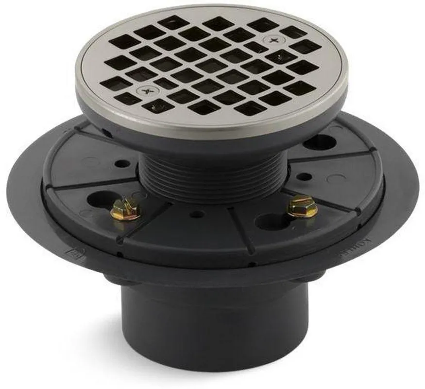 Kohler 9135-BN ClearFlo 3 In. Threaded Plastic Vibrant Brushed Nickel Shower Drain