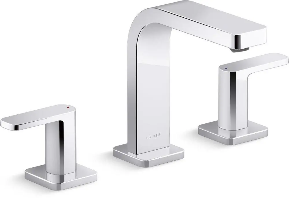 Kohler 23484-4-CP Parallel Two Handle Widespread Bathroom Sink Faucet in Polished Chrome