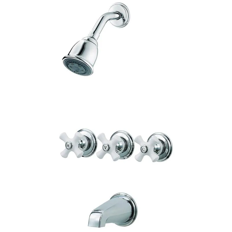 Pfister LG01-8CPC Pfirst Series Three Handle Multi Function Bathtub & Shower Faucet Trim Only