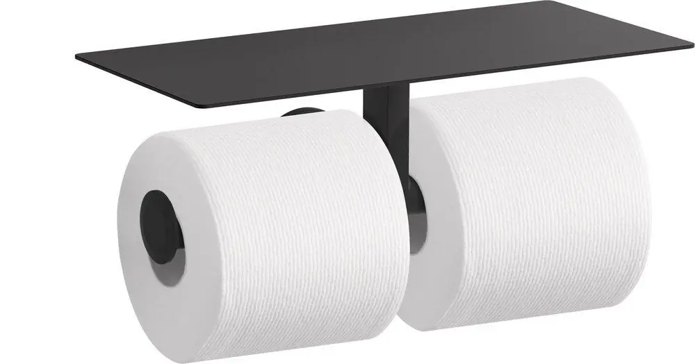 Kohler 78384-BL Components Wall Mount Covered Double Toilet Tissue Holder in Matte Black