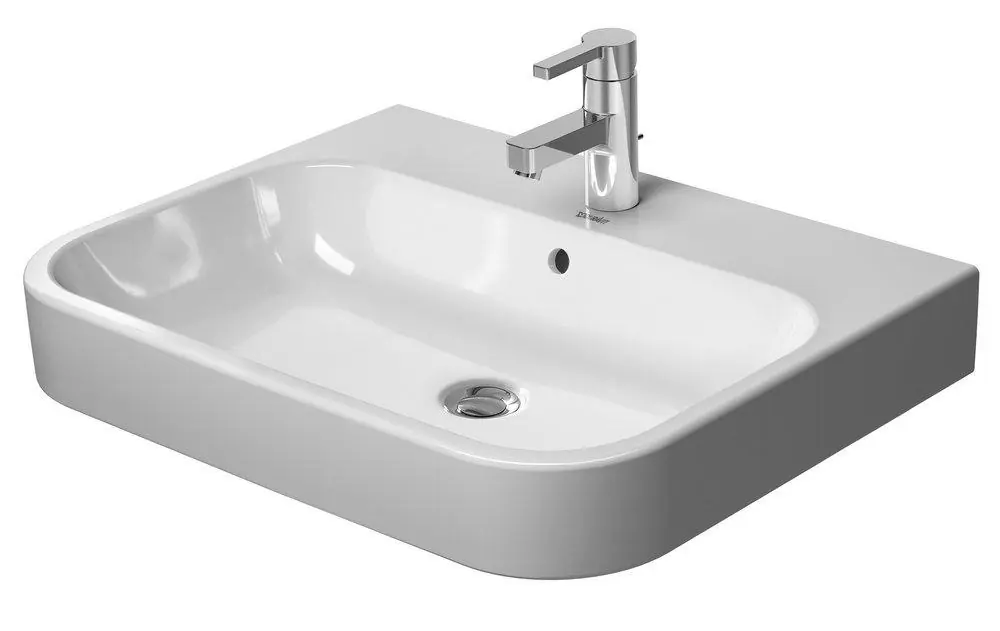 Duravit 2318650000 Happy D.2 25-5/8 x 19-7/8 in. Oval Dual Mount Bathroom Sink in White