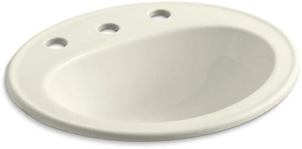 Kohler 2196-8-96 Pennington 20-1/4 x 17-1/2 in. Oval Drop-in Bathroom Sink in Biscuit