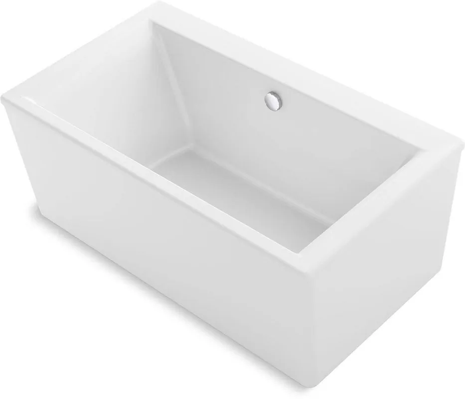 KOHLER 24010-0 Stargaze 60-1/4 x 34-1/4 in. Soaker Freestanding Bathtub with Center Drain in White