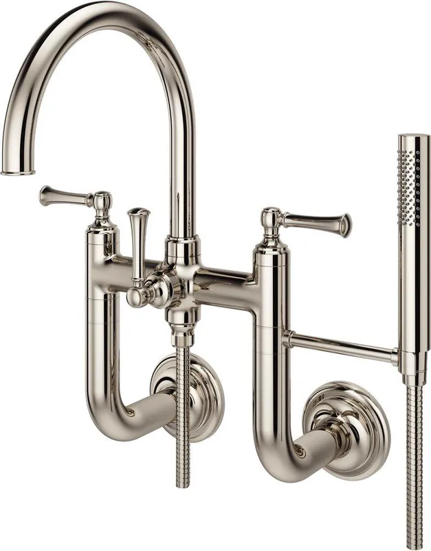 Pfister LG6-3TBD Tisbury Two Handle Wall Mount Filler in Polished Nickel